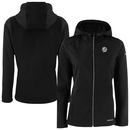Women s Cutter & Buck Black New York Yankees Evoke Eco Softshell Recycled Full-Zip Hoodie Jacket