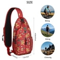 thumbnail image 5 of Sling Backpack,Red Christmas Gingerbread Man Pattern Crossbody Bag with Water Bottle Holder,Waterproof Sling Bag for Men/Women with Chest Phone Holder for Hiking,Travel, 5 of 6