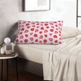 thumbnail image 6 of Lsque Hand Drawn Strawberry Pattern Pillow Case – Soft & Cozy Throw Pillow Cover, Hypoallergenic Cushion Case for Sleeping Women with Envelope Closure-16"x24", 6 of 6