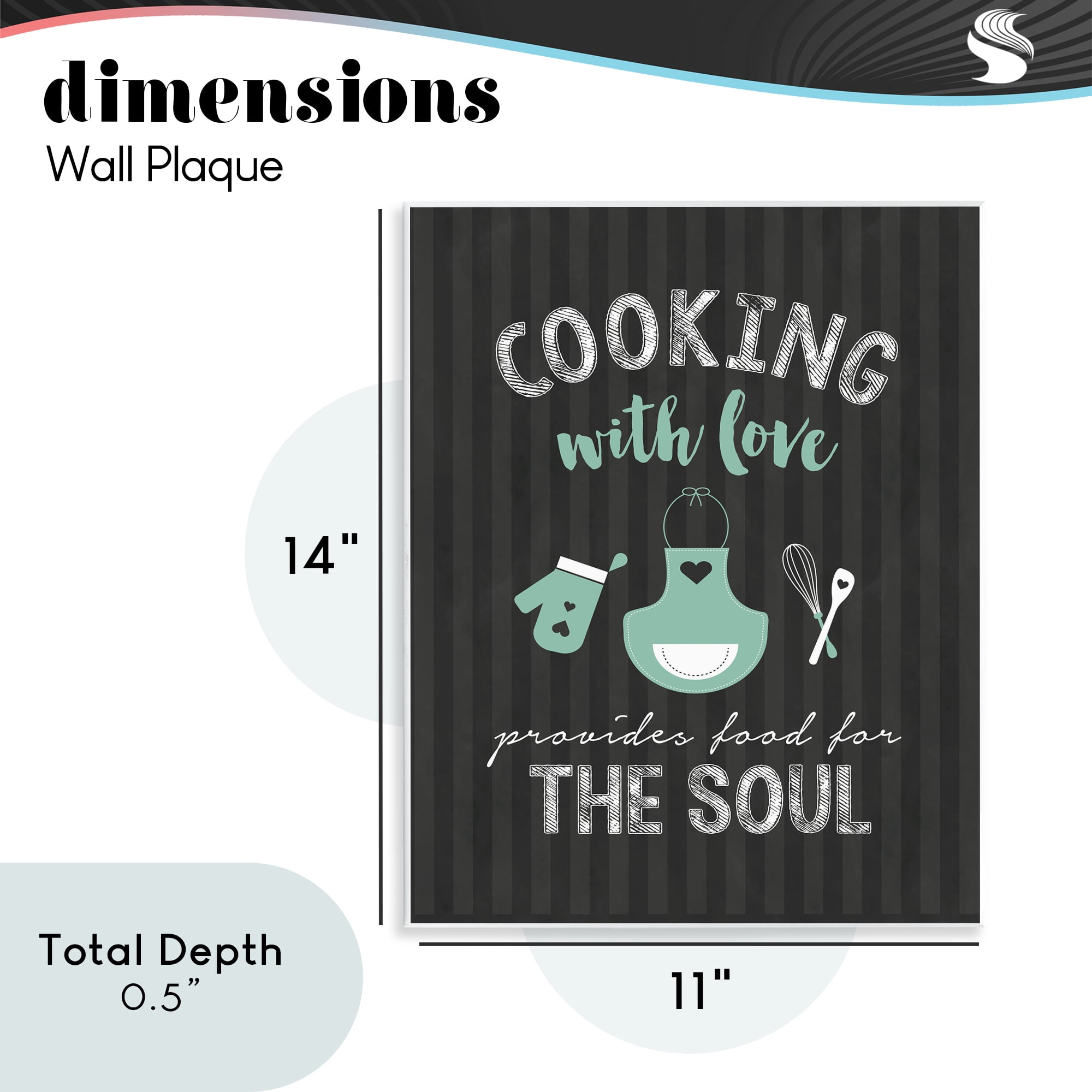 Food For Soul Black & Green Wall Plaque Art, design by Lettered and Lined