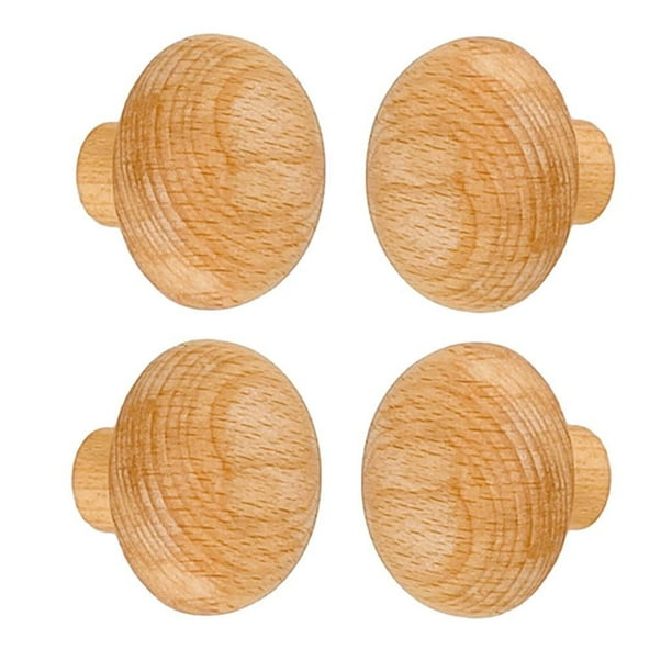 4 ganchos de madera para colgar en la pared, prácticos y sencillos. Redondo