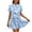 shorts set 40#Blue, variant on Womens Shorts Set Seamless Knit Short Sleeve Solid Color Top with Pleated Skirt Casual Summer 2 Piece Matching Outfit Outfit Sets