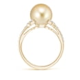 thumbnail image 2 of ANGARA Golden South Sea Cultured Pearl and Leaf Ring with Diamonds in 14K Yellow Gold for Women | June Birthstone, Birthday, Anniversary, Jewelry Gift for Women | Pearl Ring, 2 of 8