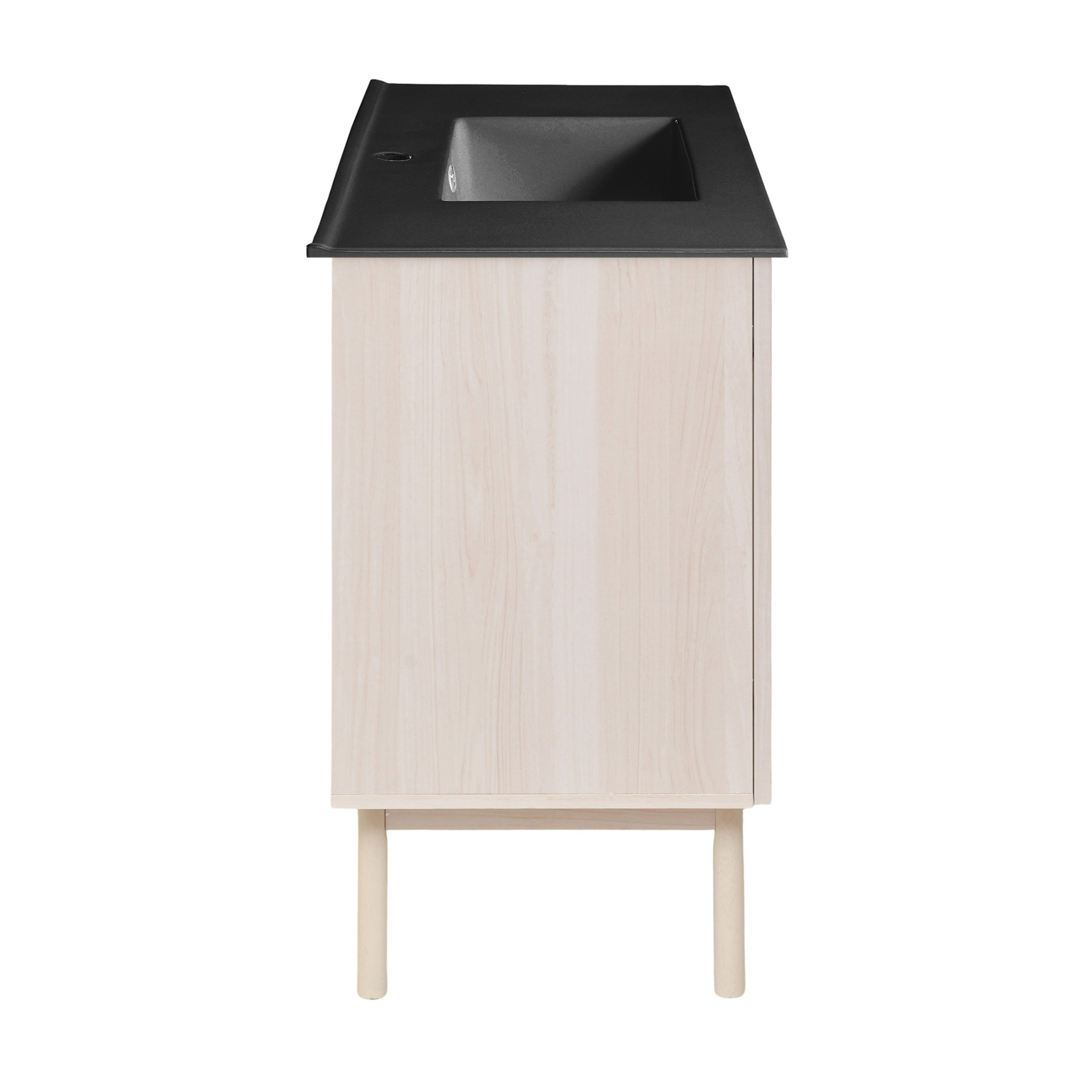 Classe 36" Freestanding Bathroom Vanity in White Oak with Black Sink Top