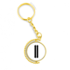 thumbnail image 1 of Numeros romanos dos en negro silueta Anillo de oro de metal llavero llavero, 1 of 3