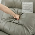 thumbnail image 5 of Spruce & Spring Lay-Flat Genuine Leather Power Recliner Chair with Headrest, Gray, 5 of 8