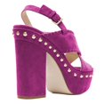thumbnail image 3 of XYD Women Crossover Toe-band Gold Studs Slingback Strap Block Sandals Open Toe Platform High Heels Fashion Club Shoes Size 7 Purple, 3 of 4
