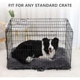 thumbnail image 3 of Medium Dog Bed Washable Dog Crate Mattress Calming Fluffy Anti Anxiety Dog Beds Deluxe Plush Dog Mat with Anti-Slip Bottom, Dark Grey, 75x50x7cm, 3 of 5