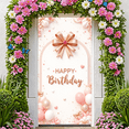 thumbnail image 4 of Pink Theme Happy Birthday Banner Decorative Balloons Event Decoration for Birthday Party Celebration Indoor Decoration Kids Party, 4 of 6