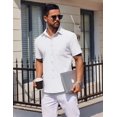 thumbnail image 2 of COOFANDY Mens Short Sleeve Dress Shirts Casual Untucked Shirt Summer Button Down Shirts, 2 of 6