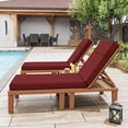 thumbnail image 6 of Kimunuk Outdoor Chaise Lounge Cushions set of 2, 80" x 26" x 4" Waterproof Pool Beach Recliner Replacement Cushions with Ties, Burgundy, 6 of 7