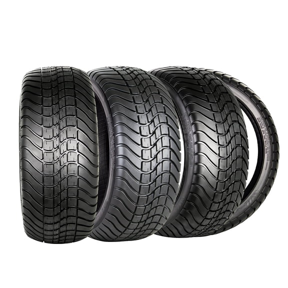 Set 4 WOLF PACK 215/35-14 Golf Cart Tires Non-Directional Tubeless Tire Multi-Terrain Tire with Superior Traction and Mud-Resistant Self-Cleaning Tread Design for Long-Lasting Performance