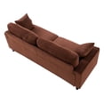 thumbnail image 6 of DEALTOPS 82" Corduroy Loveseat Sofa, 2-Seater Upholstered Couch with Sturdy Iron & Wood Frame, Chocolate Brown, 6 of 7