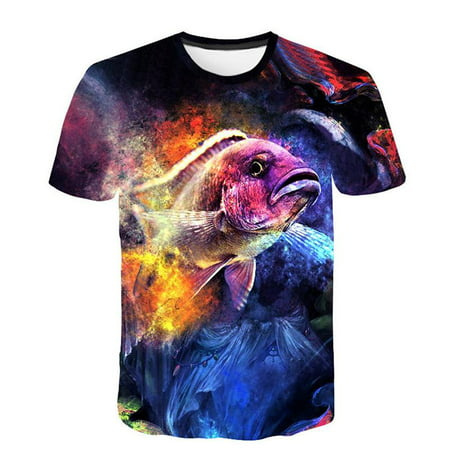 2019 New 3D Printing Fish T-shirt Men Women T-shirt Funny 3d Fish Men Tshirt Summer (Best Mens Summer Shirts 2019)