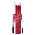 thumbnail image 3 of Uootdi Women Dresses Union Jack Glitter Print Spaghetti Strap V Neck Maxi Length Loose Fit Lightweight Sundresses Casual Dresses Summer Vacation Outfit Gift, 3 of 8