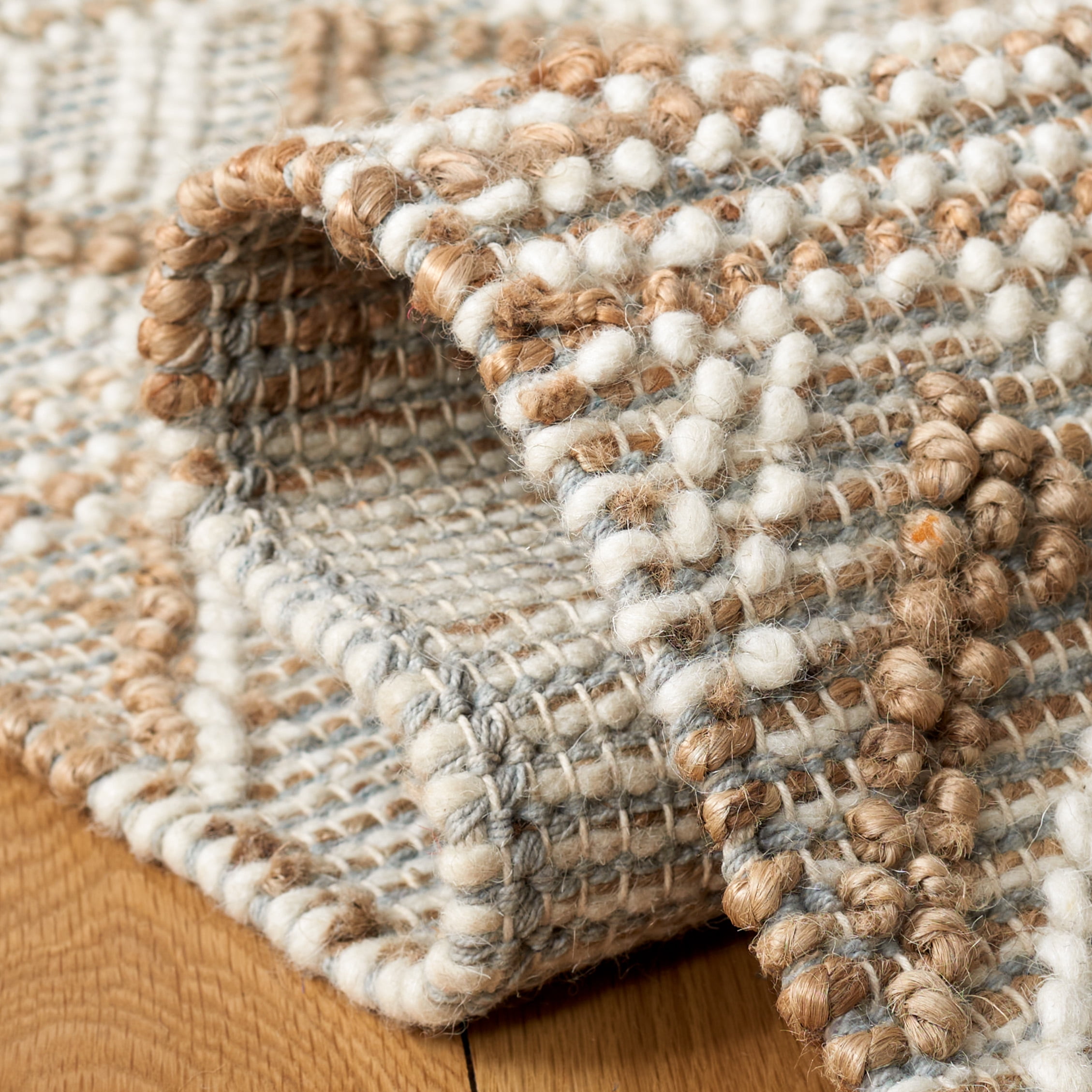 SAFAVIEH Natura Serenity Geometric Area Rug, Natural/Ivory, 6' x 6' Square