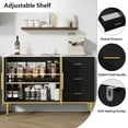 thumbnail image 7 of Sideboards Buffets Cabinet with Glass Doors,Fluted Freestanding Buffet Cabinet with Drawers, Marble Top Kitchen Sideboard Cabinet Accent Cabinet for Dining Room,Living Room, 7 of 7
