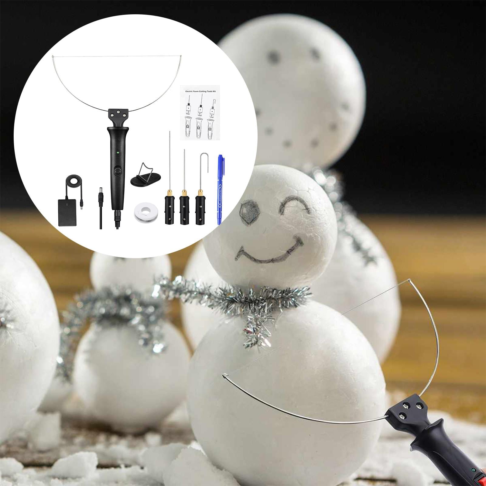 FVDPWYE 9 Pieces Set Electric Foam Cutter Foam Cutting Pen 4 in 1 18W Cutter Set Heating