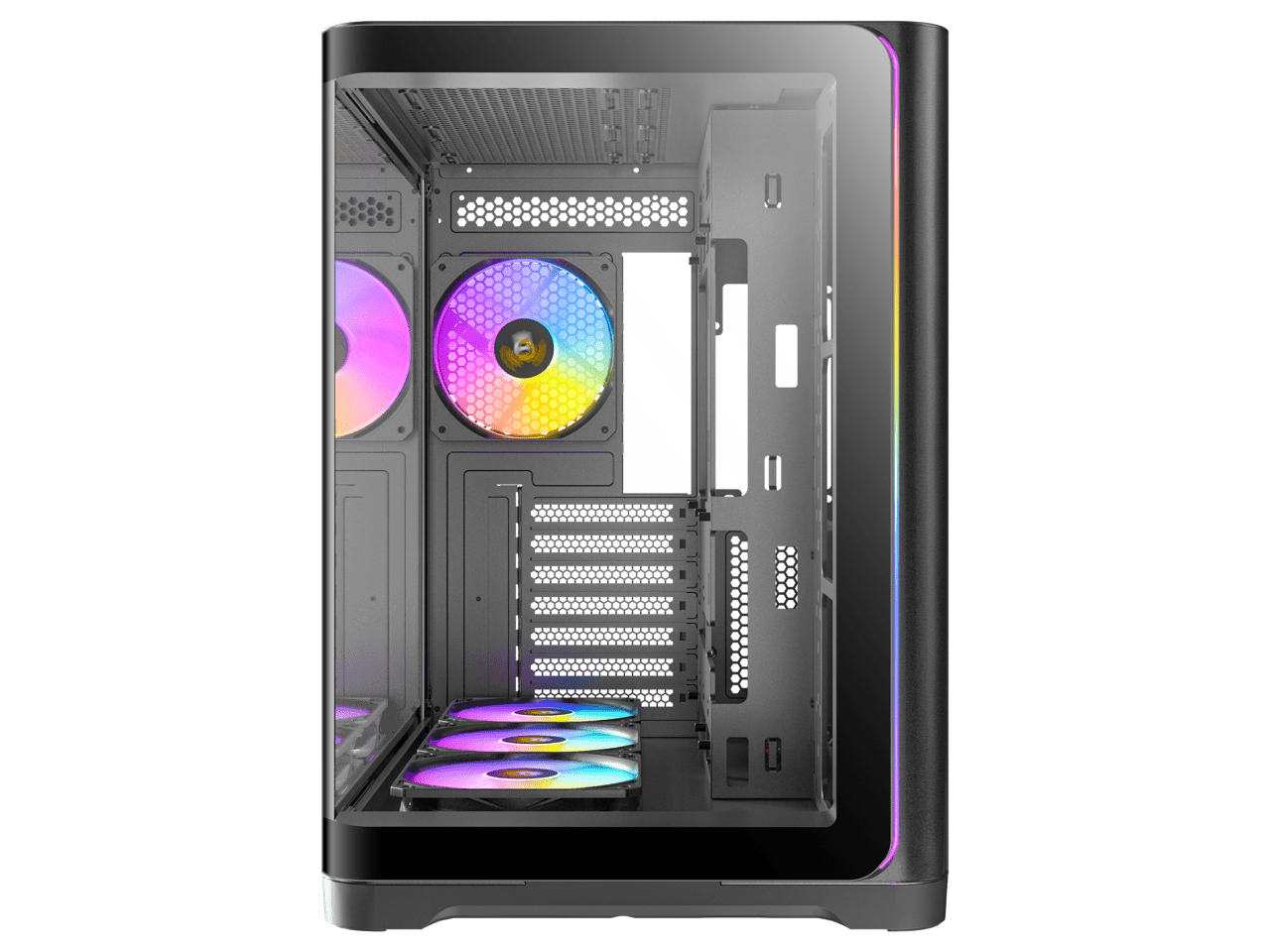 Antec C5 CURVE ARGB Mid-Tower ATX PC Case - C5 Curve ARGB - 7 x 120 mm ARGB PWM Fans Included - Type-C 3.2 Gen 2 Port - Seamless Tempered Glass Front & Side Panels - 360 mm Radiator Support