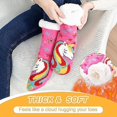 thumbnail image 2 of Pantuflas de mujer con patrón de poni, calcetín navideño con forro polar suave, antideslizantes, con ciervo de nieve, cálidas y acogedoras, forro polar con forro peludo, forros de invierno, pantuflas, 2 of 2