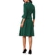 thumbnail image 3 of Conjuntos de traje de falda inspiradores y elegantes para mujeres, 2 piezas, oficina, chaqueta de blazer de 3/4 de manga, faldas plisadas, S, verde oscuro, 3 of 5
