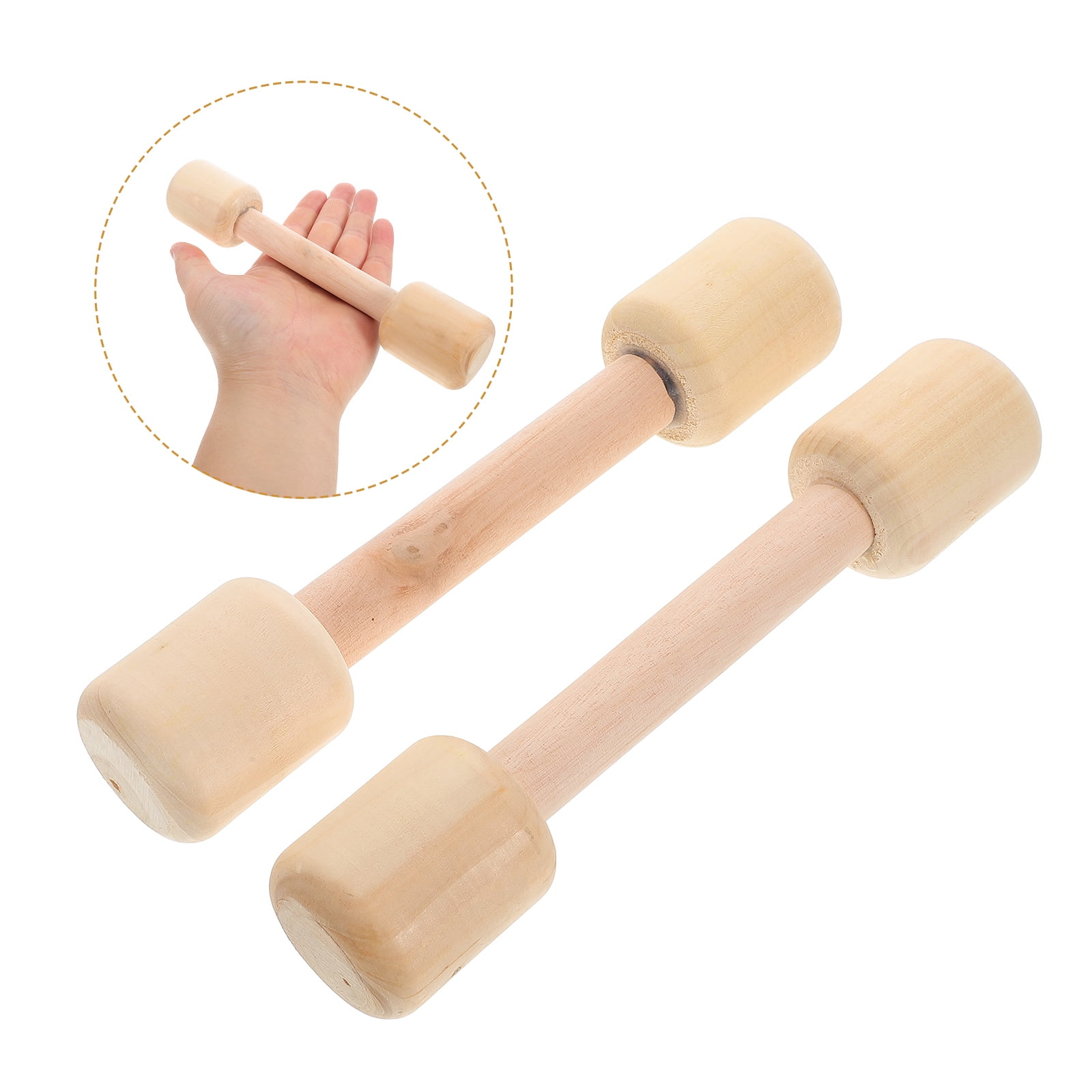 GAXIRE 2Pcs Beige Dumbbells for Toddler Exercise Equipment 7.3X1.4X1.4in