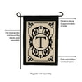 thumbnail image 3 of Evergreen Flag Cambridge Chic Letter T Monogram Applique Garden Flag - 12.5" Wide x 18" High, 3 of 5