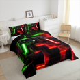 thumbnail image 4 of Video Game King Bedding Sets Gamepad Pattern Comforter Set, Geometric Ombre Plaid Buffalo Duvet Insert Gamer Gaming Down Comforter, Black Red Green Bedding Comforter Sets, 4 of 7