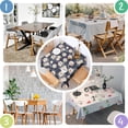 thumbnail image 4 of Dark Blue White Flower Pattern Square Tablecloth,Waterproof Square Table Cover,Wipeable Spillproof Washable Table Cover for Home Kitchen Party Decor 60"x60"(152x152cm), 4 of 6