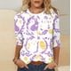 thumbnail image 1 of TaTaai Women Easter Theme Print T-Shirt Crew Neck 3/4 Sleeve Loose Casual Pullover Top Ladies Spring Daily Holiday Outfit Lightweight Soft Non-See-Through Machine Washable Top Gift, 1 of 7