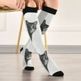 thumbnail image 5 of FORMRS Womens Knee High Socks Casual Long Thick Travel Daily Wear, 1 Pair, Black Cute Cat, 5 of 6
