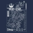 thumbnail image 2 of Men's Star Wars R2-D2 Schematic Details  Graphic Tee Navy Blue Heather X Large, 2 of 4