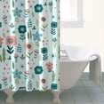 thumbnail image 5 of Modern Botanical Shower Curtain - Contemporary Floral and Leaf Pattern, 36x72 Inches, 5 of 5