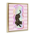 thumbnail image 4 of Stupell Industries Leopard & Pink Stripes Animals & Insects Painting Gold Floater Framed Canvas Art Print Wall Art, 25 x 31, 4 of 10