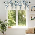 thumbnail image 6 of Pastoral Floral Plant Valances for Windows, 42 x 12in, Sage Blue Eucalyptus Leaves Beige Rod Pocket Kitchen Valance Curtain Light Filtering Window Treatments for Living Room Bedroom, 1 Panel, 6 of 7