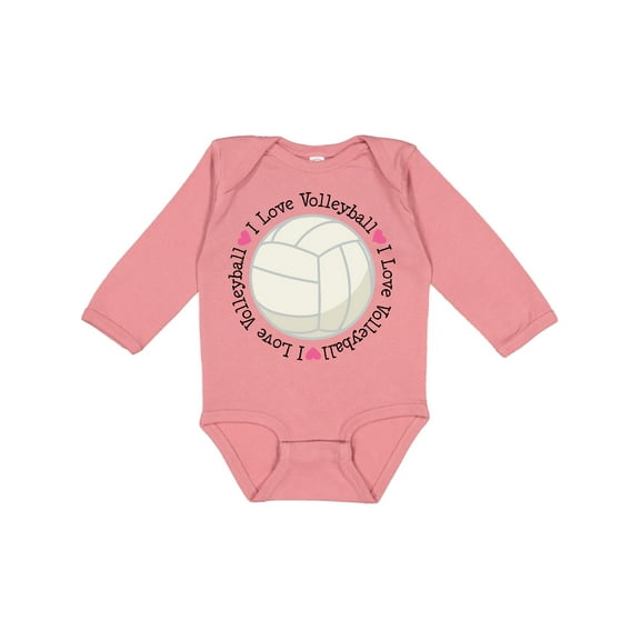 Inktastic Volleyball Gifts for Girls Girls Long Sleeve Baby Bodysuit