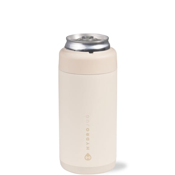 Enfriador para latas HydroJug Slim 12 oz de acero inoxidable color crema