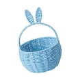 thumbnail image 3 of Cesta de almacenamiento tejida, cesta de mano con orejas de conejo, cesta de comestibles hecha a mano, cesta de picnic para huevos de Pascua, regalos Azul, 3 of 8