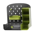 thumbnail image 3 of Organizador de tablero de clavija de escritorio con cajón, tarjetero de gran capacidad, portalápices con accesorios para niños, adultos, oficina, sala Negro, 3 of 7