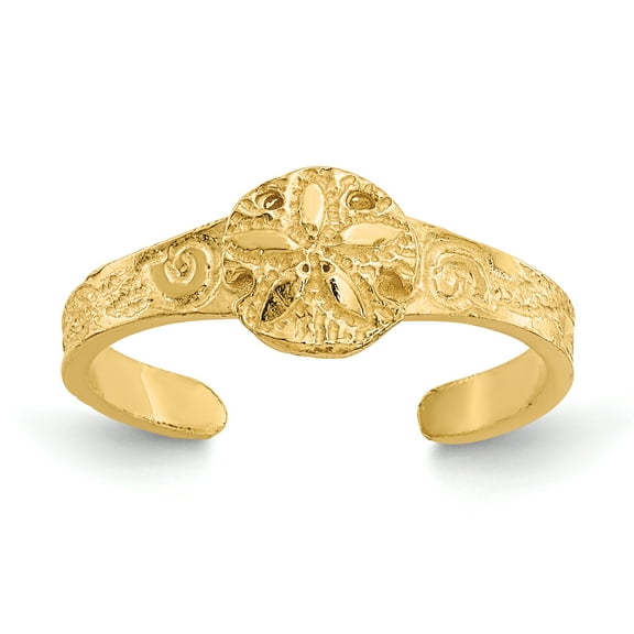 Primal Gold 14 Karat Yellow Gold Diamond-cut Sand Dollar Toe Ring