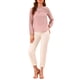 thumbnail image 2 of INSPIRAR CHIC Blusa de gasa con cuello simulado y volantes de puntos suizos semitransparentes para mujer XS Rosa, 2 of 7