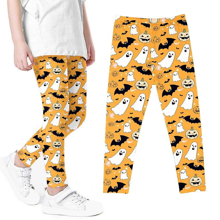 Odeerbi Toddler Girls Leggings Halloween Ghost Print Stretchy