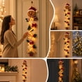thumbnail image 3 of Clearance Christmas Decor Glowing Christmas Door Hanger Rustic Quilted Fabric Wreath, Merrycascade Light-Up Christmas Decoration, 6 Festive Light Designs, Vertical Display, 3 of 7