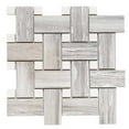 thumbnail image 3 of The Tile Life Stately Basketweave Pearl Attraction Polished Porcelain Mosaic Floor & Wall Tile, 13 x 13 in, 6-Piece, 3 of 14