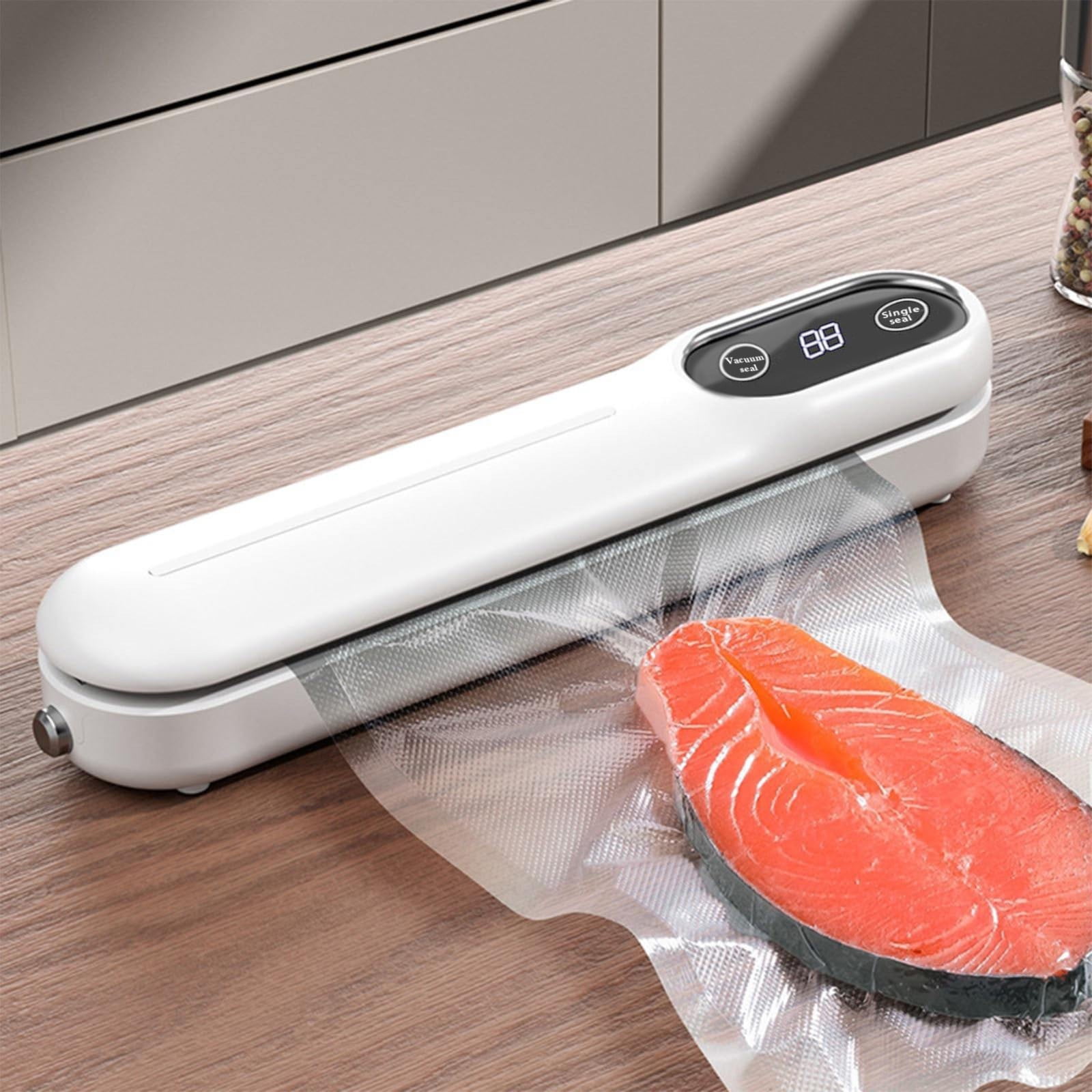 90W Vacuum Sealer Machine, Compact Powerful Suction, Dry & Wet Modes, Automatic Food Sealer for Kitchen Storage, Jars, Meat, Vegetables
