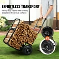 thumbnail image 5 of VEVOR Firewood Log Cart, 250 lbs Load Capacity, Outdoor and Indoor Wood Rack Storage Mover with Pneumatic Rubber Wheels, Heavy Duty Steel Dolly Hauler, Firewood Carrier for Fireplace, Fire Pit, Black, 5 of 9