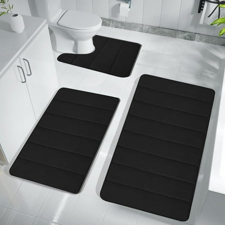 UttpKLBx Aesthetic Bathroom Rugs Bath Mat Rug for Bathroom Bathroom Quick Dry Mat Cute Bathroom Rug Luxury Home Essentials (Black)