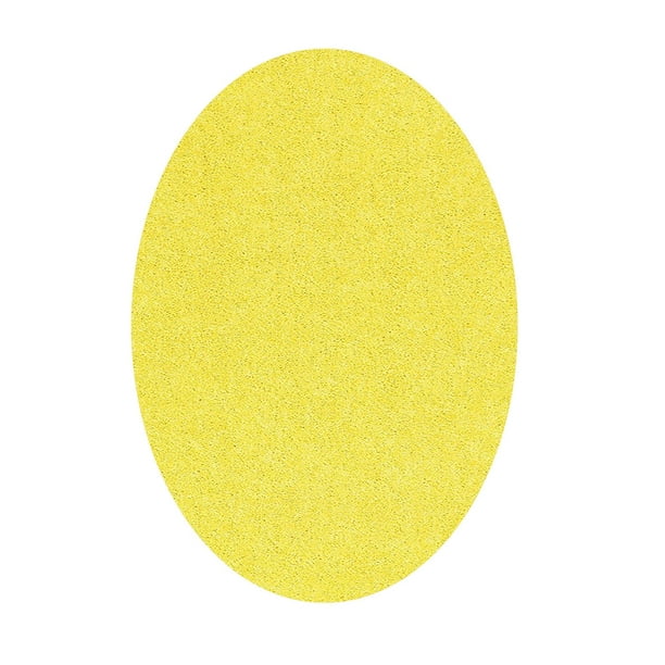 Home Queen Solid Color Yellow 5'X7' Oval Area Rug