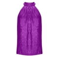 thumbnail image 4 of Rotm Sparkly Clothes for Women Women's Sequin Halter Tops Sparkly Dressy Tank Tops Party Vest Glitter Sleeveless Shirt Purple,S, 4 of 5