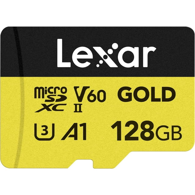 Tarjeta Profesional Oro microSDXC 128GB, UHS-II, C10, U3, V60, Full-HD & 4K Video, hasta 280MB/s de Lectura, para videógrafos Profesionales, Jugadores
